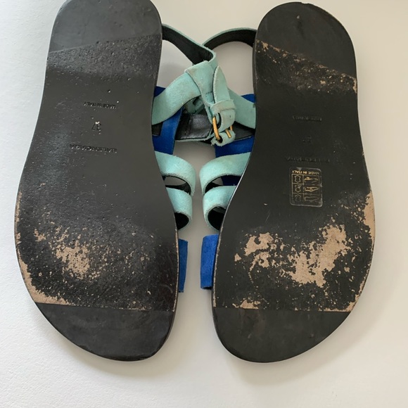Balenciaga cobalt blue/aqua blue sandals size 37 - Picture 4 of 5